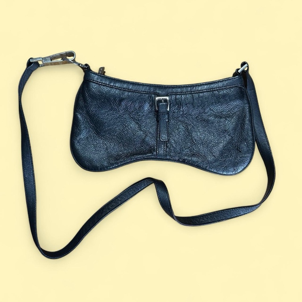 Bebe Black Leather Baguette Bag
